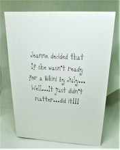 Load image into Gallery viewer, Jeanne and the Bikini Body Greeting Card