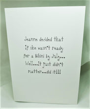 Load image into Gallery viewer, Jeanne and the Bikini Body Greeting Card