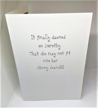 Load image into Gallery viewer, Skinny Jean Struggle Chick Greeting Card