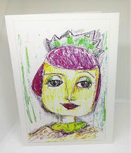 Load image into Gallery viewer, Girl with the Red Hair and a Green Crown Greeting Card