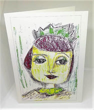 Load image into Gallery viewer, Girl with the Red Hair and a Green Crown Greeting Card