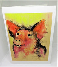 Load image into Gallery viewer, Such a Pretty Pink Pig Looking for His Dreams Greeting Card