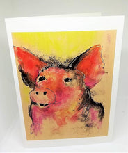 Load image into Gallery viewer, Such a Pretty Pink Pig Looking for His Dreams Greeting Card