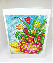 Load image into Gallery viewer, Polka Dot Pitcher with Posies Greeting Card