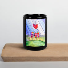 Load image into Gallery viewer, LOVE ABOVE Black Glossy Mug