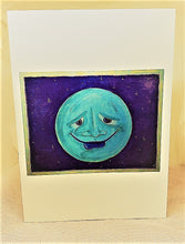 Load image into Gallery viewer, Blue Moon with a Smile Vertical Greeting Card