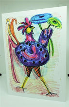 Load image into Gallery viewer, Rooster with a Lovely Umbrella Greeting Card