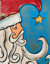 Load image into Gallery viewer, THURSDAY DECEMBER 12 SANTA CLAUS GLITTER AND GOLD Painting Class