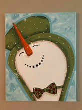Load image into Gallery viewer, Sunday November 10 Snowman with a Top Hat Painting Class
