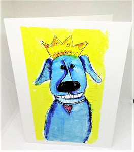 BIG BLUE DOG Greeting Card