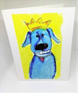BIG BLUE DOG Greeting Card
