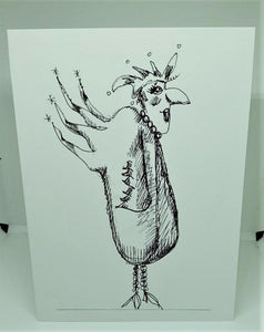 Chicken with a Huge Beak Greeting Card