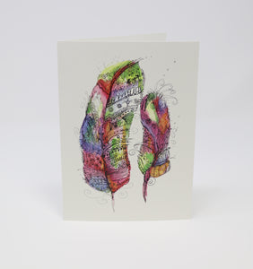 Colorful Feathers Greeting Card