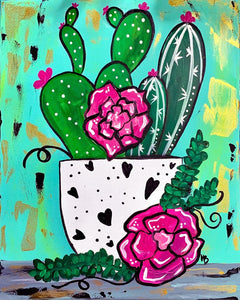 WEDNESDAY FEBRUARY 5 Let's Paint a Valentine's Cactus Flower at the Moonrise Brewing Company