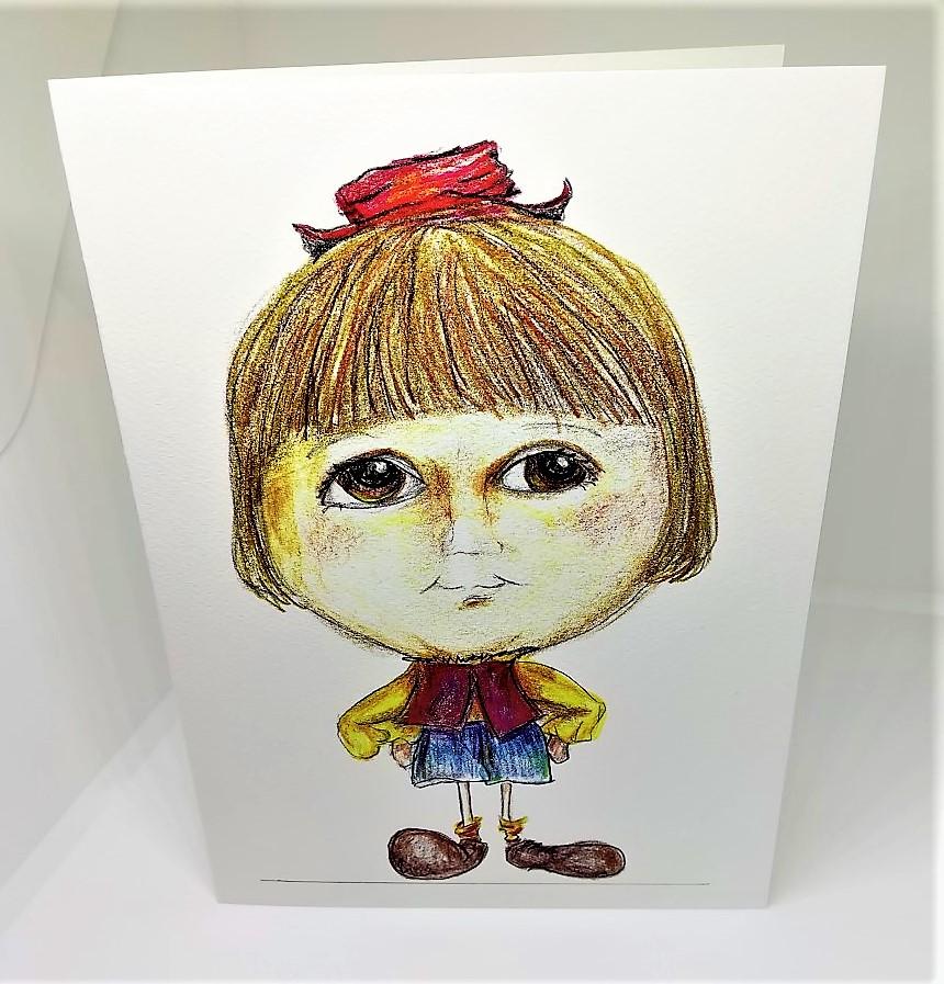 Little Girl with a Little Red Hat Greeting Card