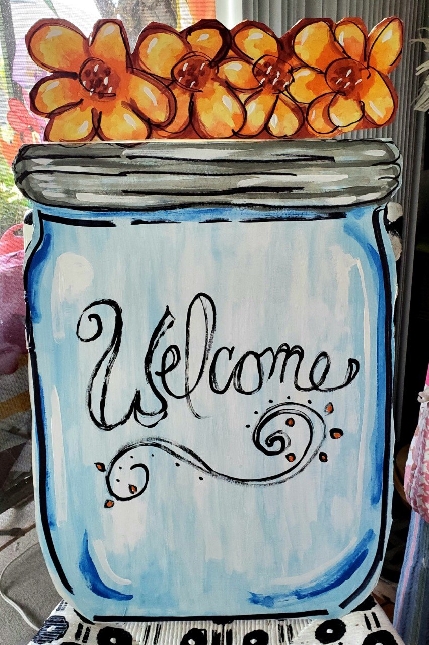 Atlanta Braves Inspired Painted Mason Jar - TGIF - This Grandma is Fun