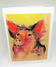 Load image into Gallery viewer, Such a Pretty Pink Pig Looking for His Dreams Greeting Card
