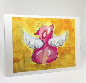 Pink Piglet with Wings Greeting Card