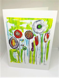 Brilliant Round Flowers Greeting Card