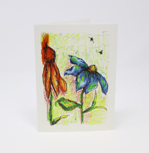 Wild Sun Flowers and Bees Greeting Card
