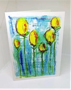Yellow Buds Watercolor Beauty Greeting Card