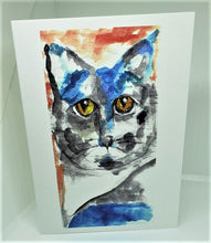 Load image into Gallery viewer, A Little Blue Cat Greeting Card
