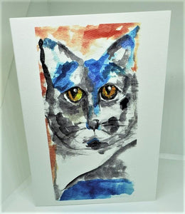 A Little Blue Cat Greeting Card