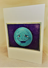 Load image into Gallery viewer, Blue Moon with a Smile Vertical Greeting Card
