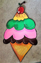 Load image into Gallery viewer, TUESDAY AUGUST 6 Ice Cream Cone Front Door Art
