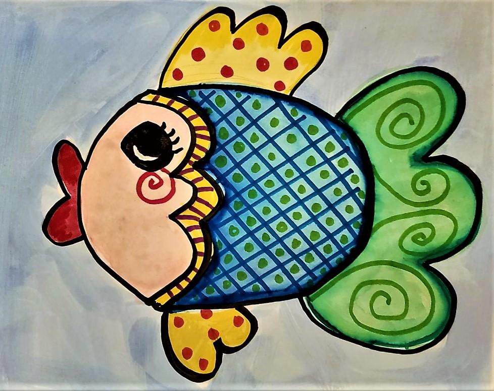 WEDNESDAY AUGUST 14 --- KIDS ART CLASS - COLORFUL FISH
