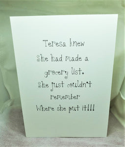 Teresa Doesn't Remember! Greeting Card