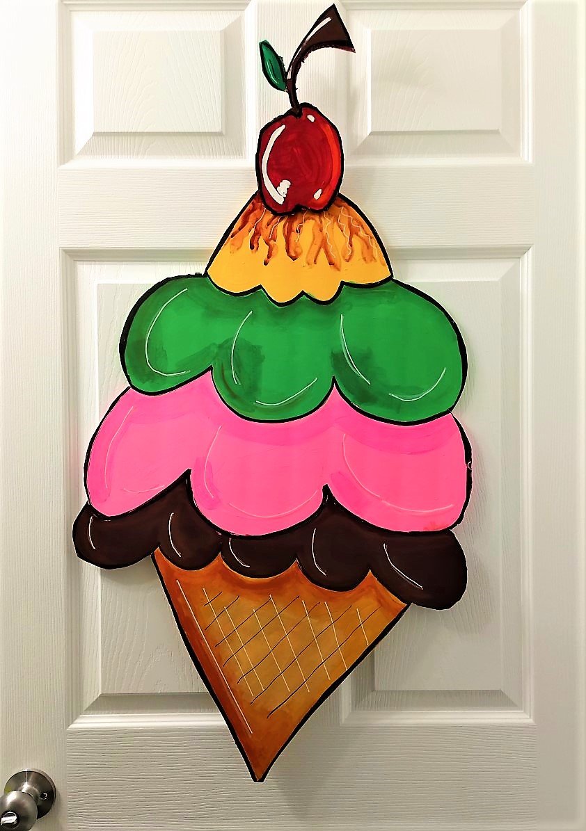 TUESDAY AUGUST 6 Ice Cream Cone Front Door Art