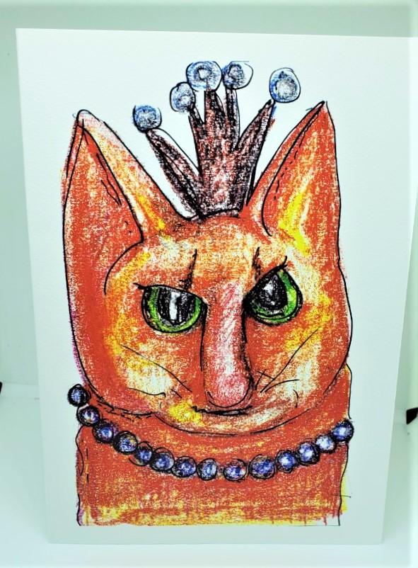The QUEEN Cat Greeting Card