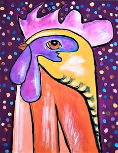 THURSDAY AUGUST 8 Whimsical ROOSTER Painting Class